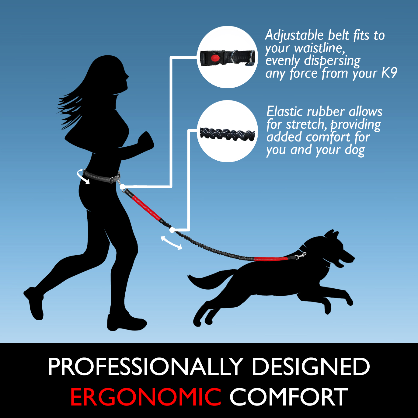 forepets Professional Hands Free Dog Leash for Running Walking